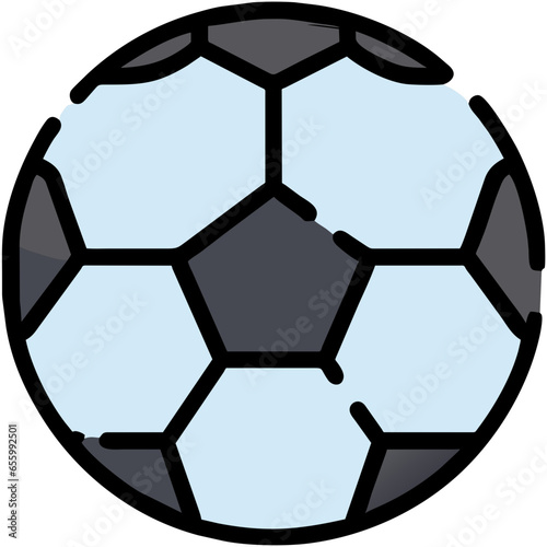 vector svg soccer ball icon, bold outline illustration