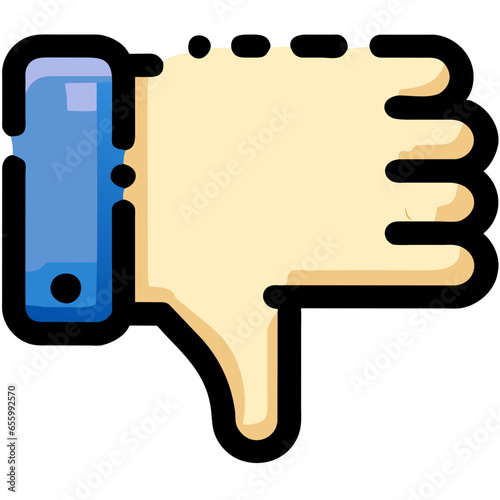 vector svg thumbs down icon, bold outline illustration