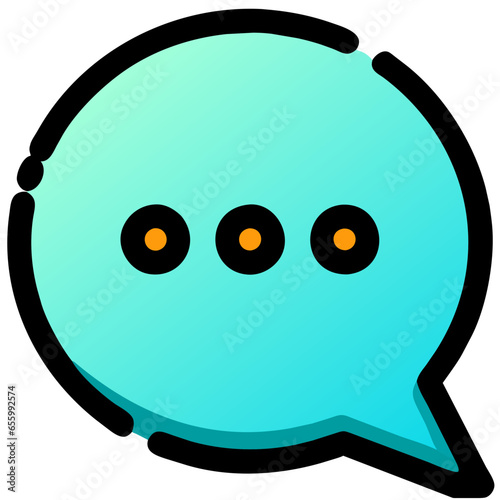 vector svg speech bubble icon, bold outline illustration