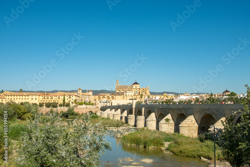 Cordoba, Spain. Roman Bridge and Mezquita - Great Mosque - Cathedral on the Guadalquivir River