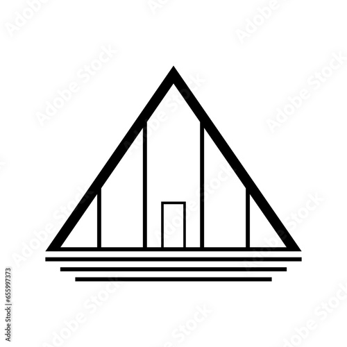 House icon. Building, structure. Black silhouette. Front view. Vector simple flat graphic illustration. Isolated object on a white background. Isolate.
