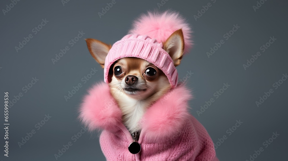 warmth and comfort of the heating season by depicting an adorable canine companion wearing a fashionable hat, emphasizing the importance of keeping your pet snug during colder weather.