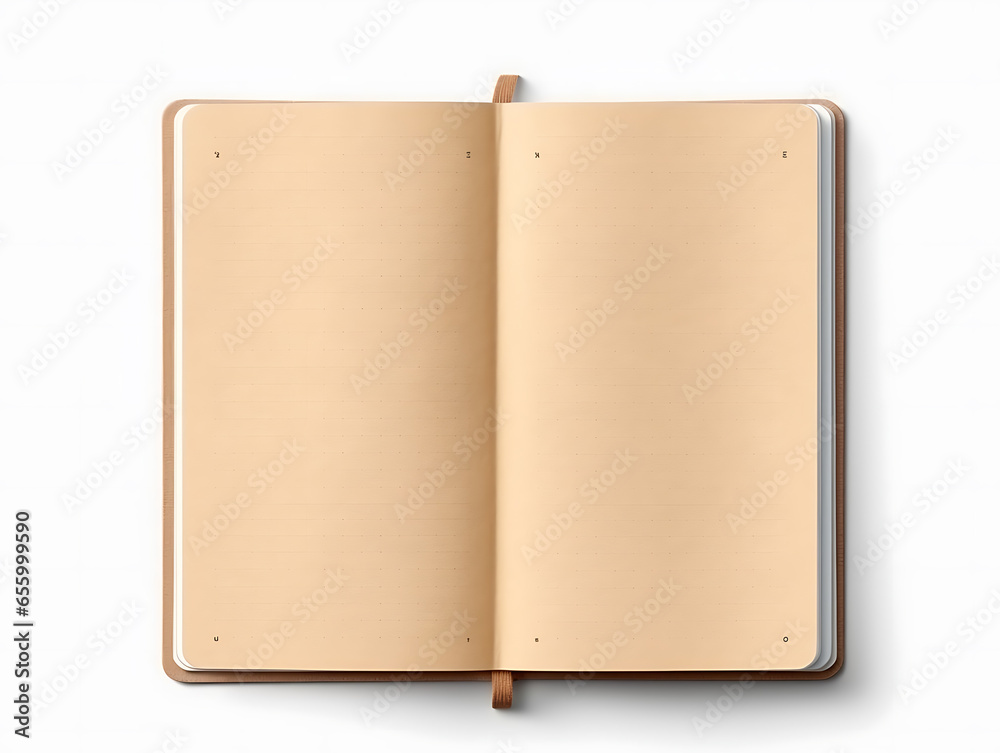 Fototapeta premium Blank open notebook isolated on white background
