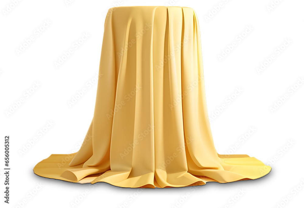 YELLOW PNG ISOLATED SHOWCASE PODIUM FOR PRODUCT PRESENTATION 3D RENDER PASTEL COLLOR