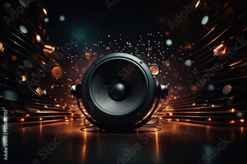 abstract stylish music with speakers background photo
