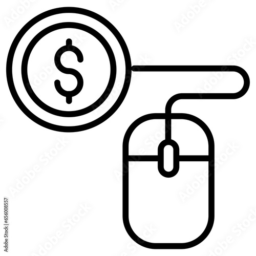 Outline Dollar click icon