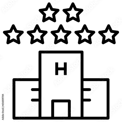 Outline Hotel Seven star icon