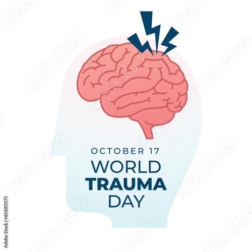 World Trauma Day design template good for celebration usage. brain vector illustration. brain image. flat design. vector eps 10.