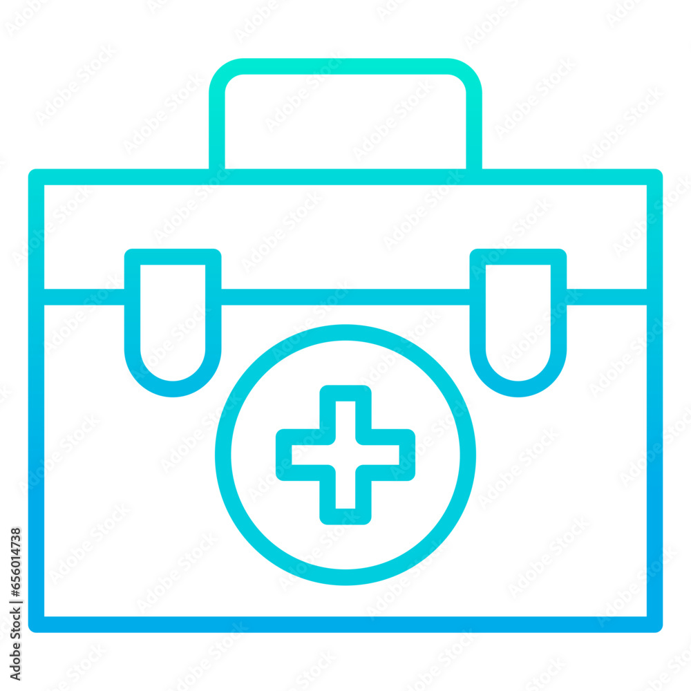 Fototapeta premium Outline gradient First aid kit icon