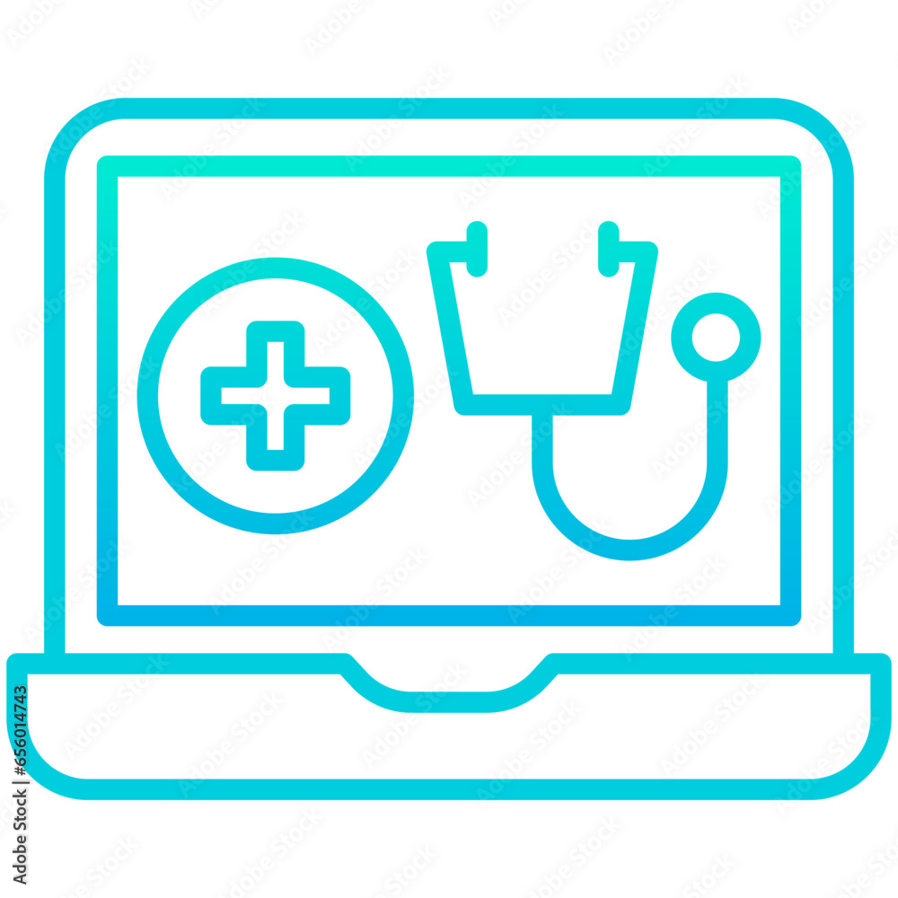 Outline gradient Medical Laptop icon Outline gradient Medical Laptop icon