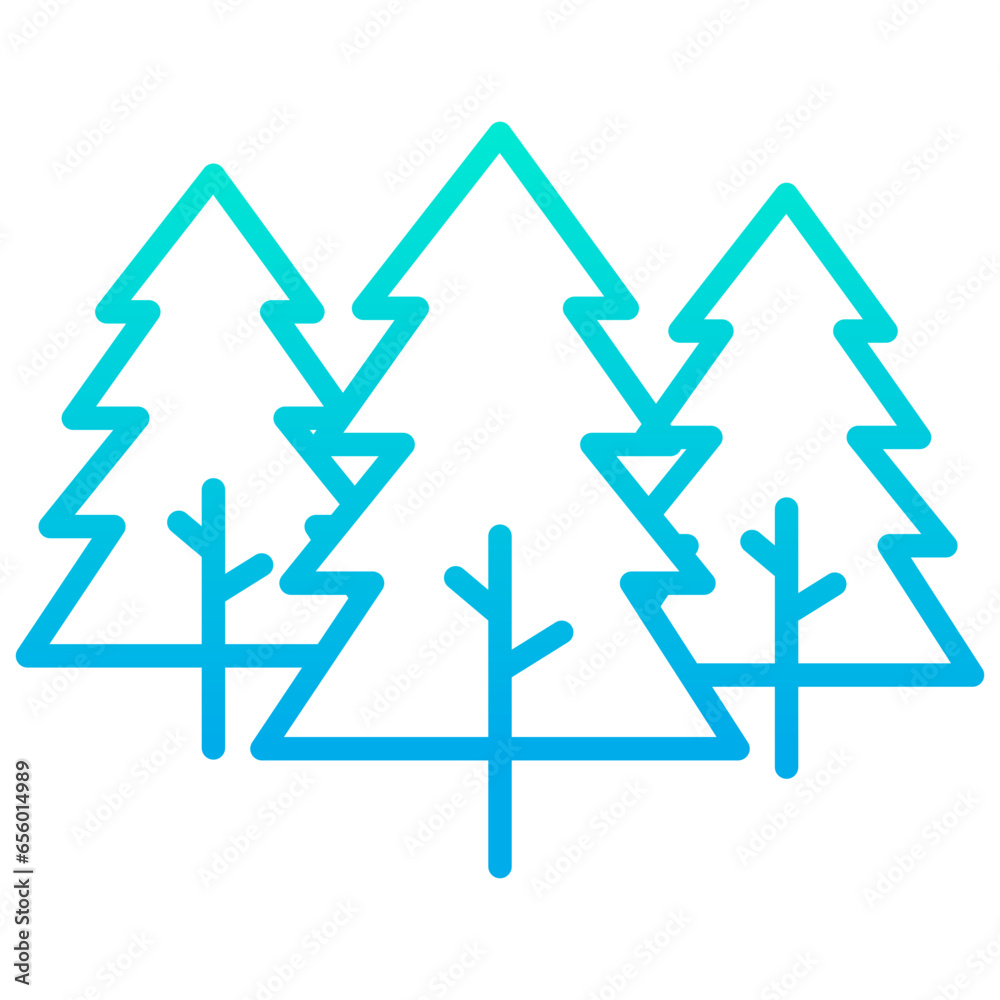 Outline gradient Forest icon Outline gradient Forest icon