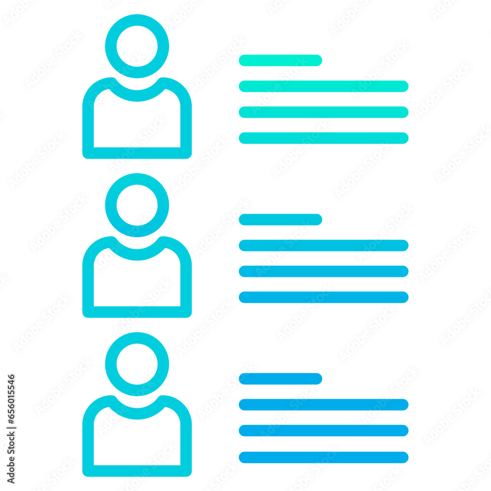 Outline gradient Candid Select list icon Outline gradient Candid Select list icon
