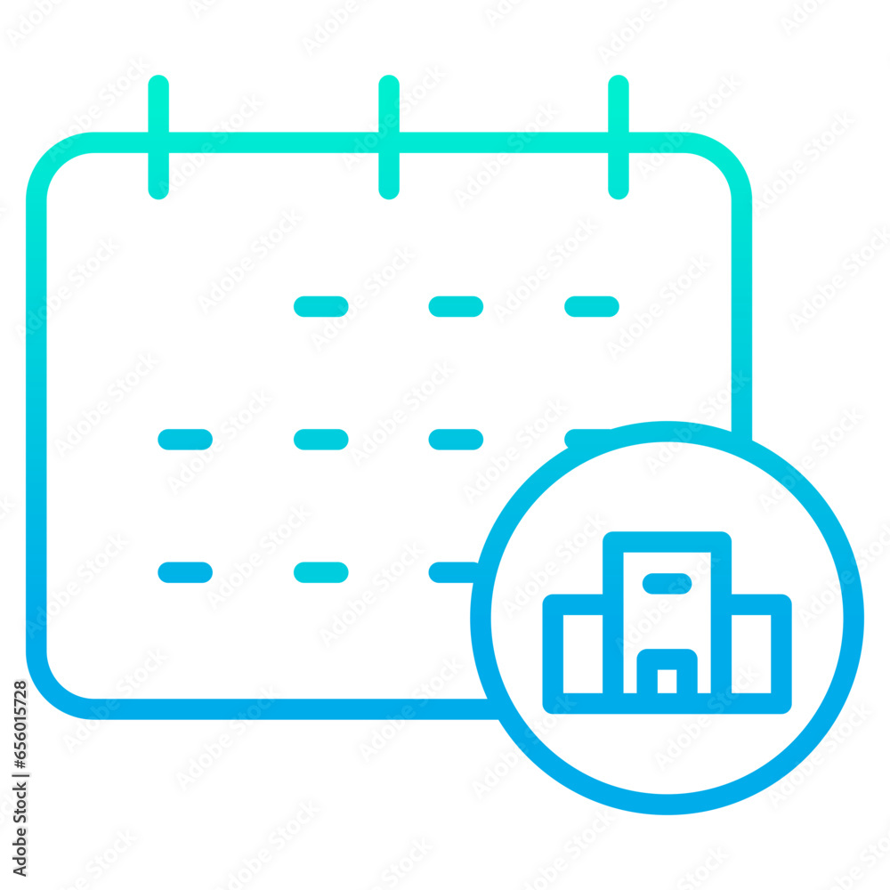Outline gradient Hotel Date icon
