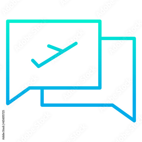 Outline gradient Chat Flight icon