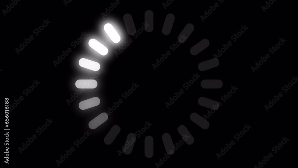 Loading Circle Video with Glow. Loading Animation on Transparent ...