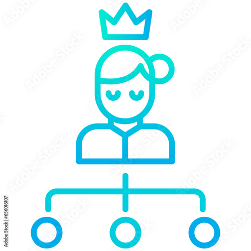 Outline gradient Woman Boss Hierarchy icon © kiran Shastry