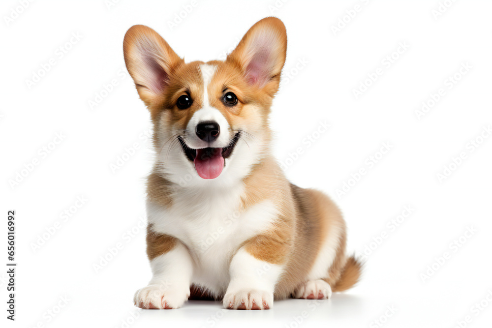 corgi dog on white background, ai generated