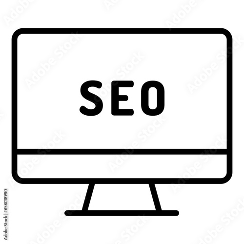 Outline Desktop Seo icon