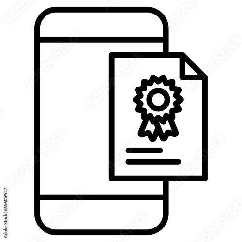 Free Download Outline Mobile Certificate icon - GFXLoad