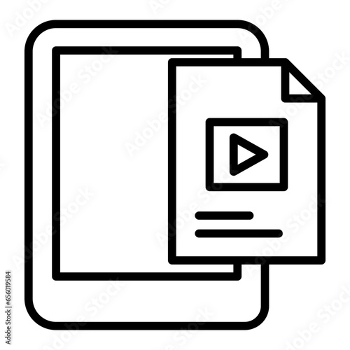 Outline Tablet Courses icon
