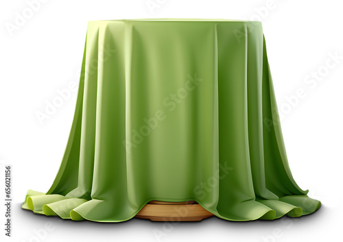 GREEN PNG ISOLATED SHOWCASE PODIUM FOR PRODUCT PRESENTATION 3D RENDER PASTEL COLLOR