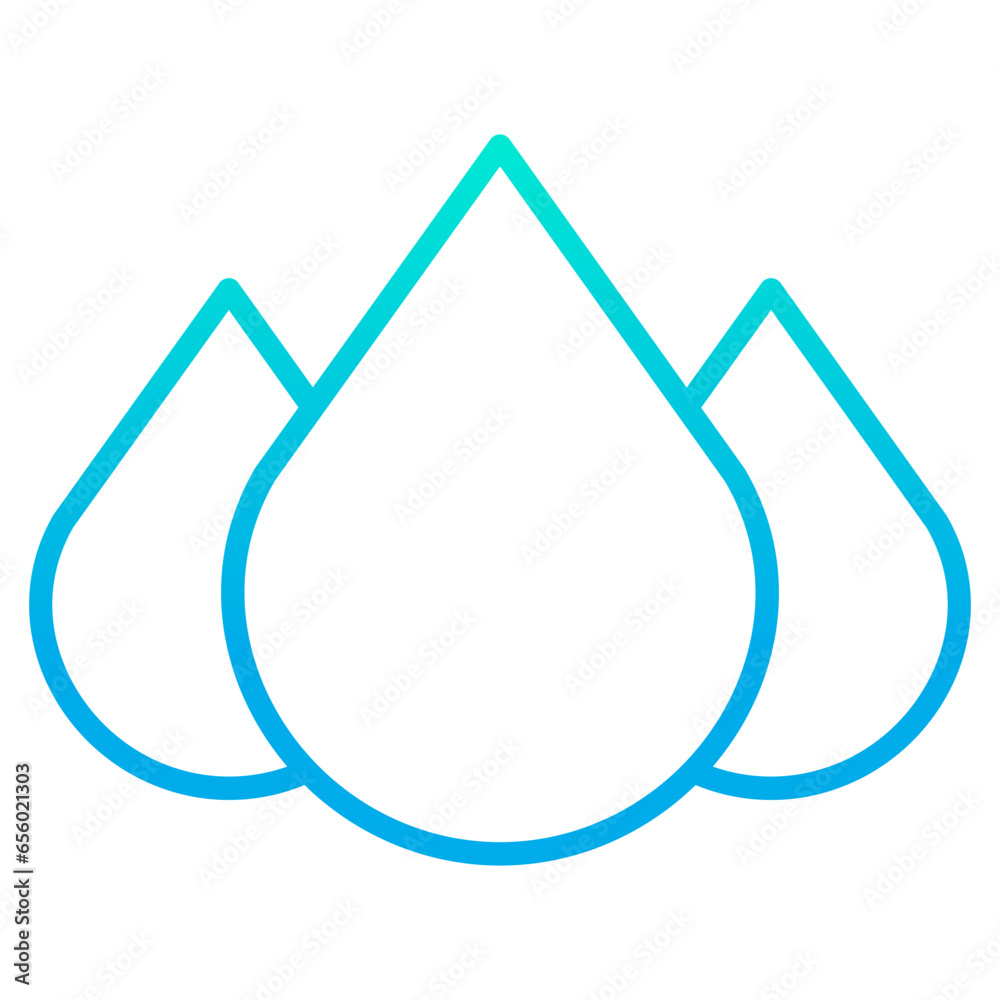 Outline gradient Droplets icon