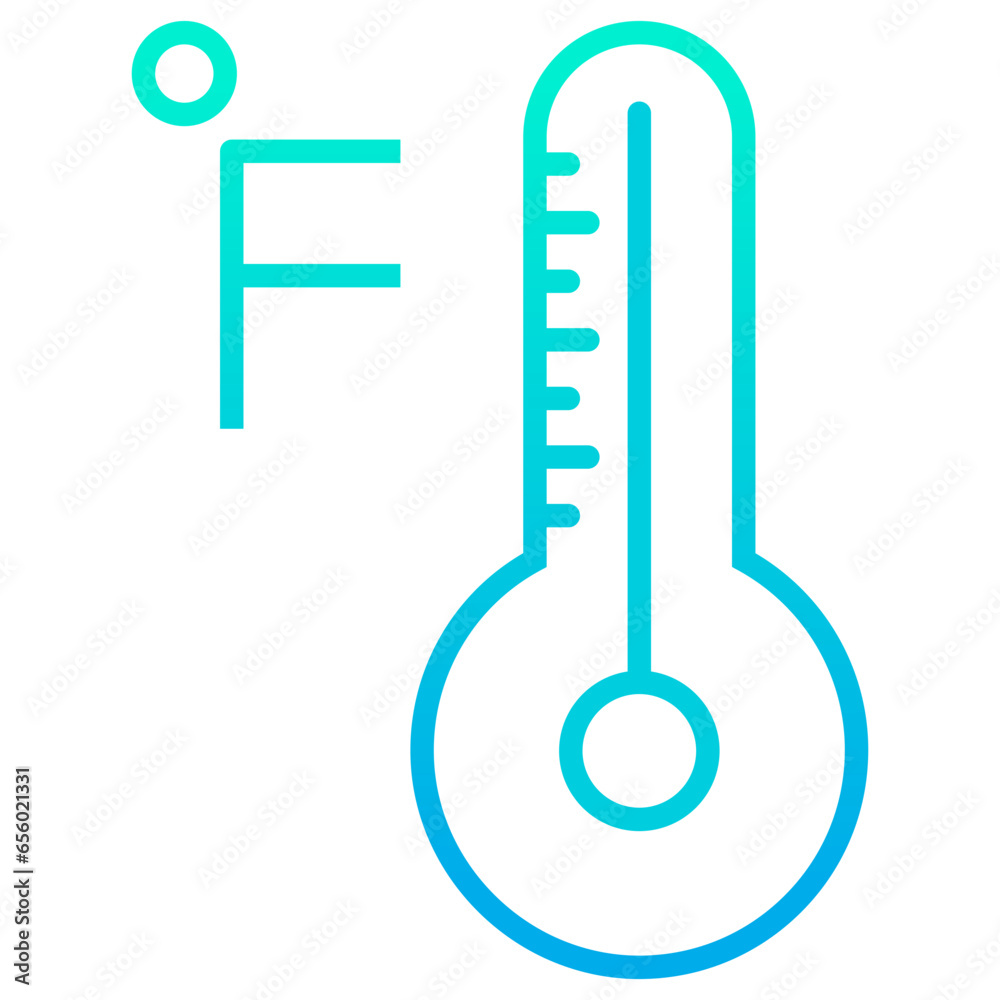 Outline gradient Fahrenheit icon Outline gradient Fahrenheit icon