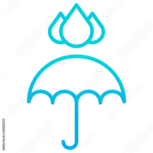 Outline gradient Rain Umbrella icon