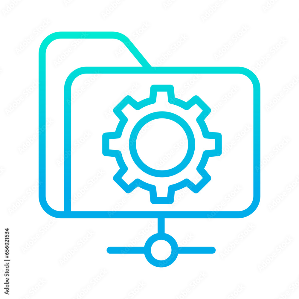 Outline gradient Folder setting icon Outline gradient Folder setting icon