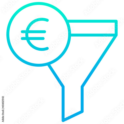 Outline gradient Euro Funnel icon