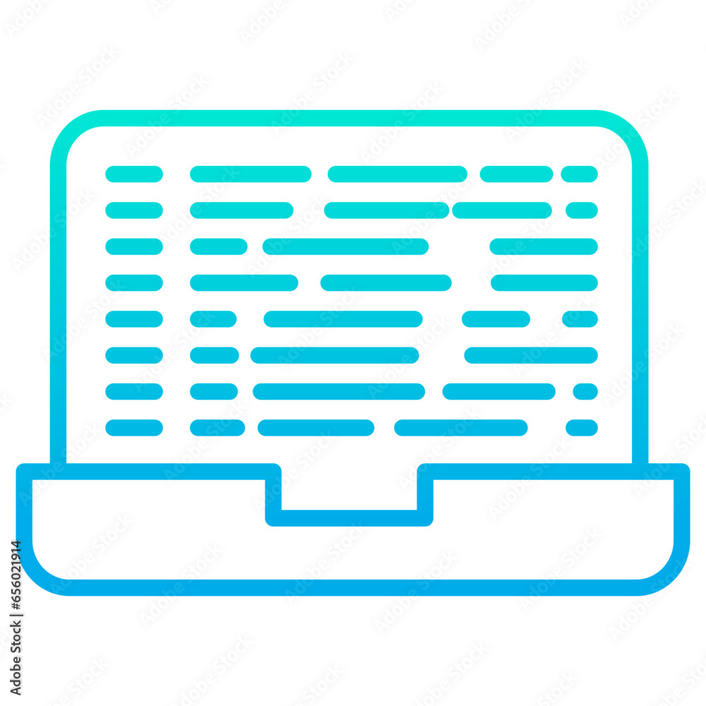 Outline gradient Coding Laptop icon Outline gradient Coding Laptop icon