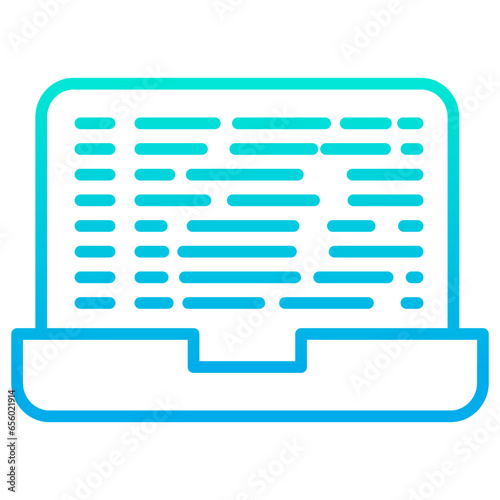 Outline gradient Coding Laptop icon © kiran Shastry