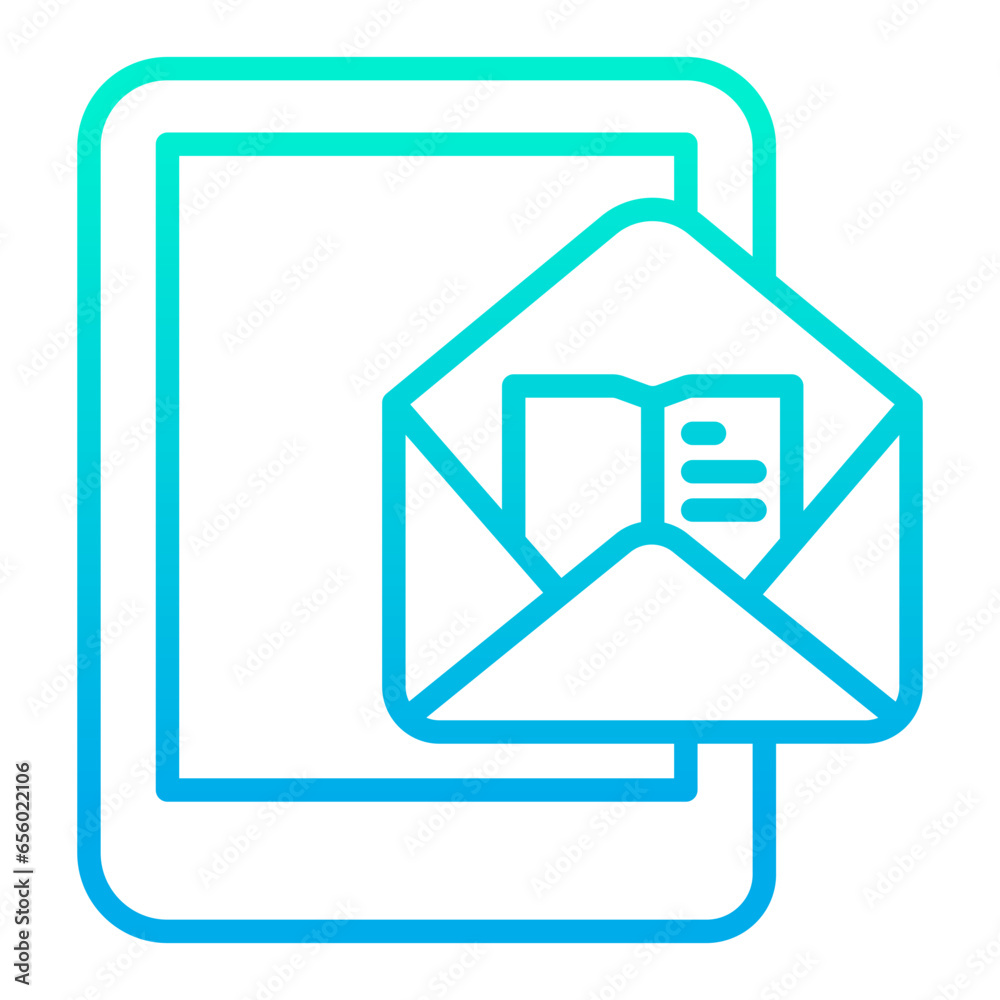 Outline gradient Tablet email icon Outline gradient Tablet email icon