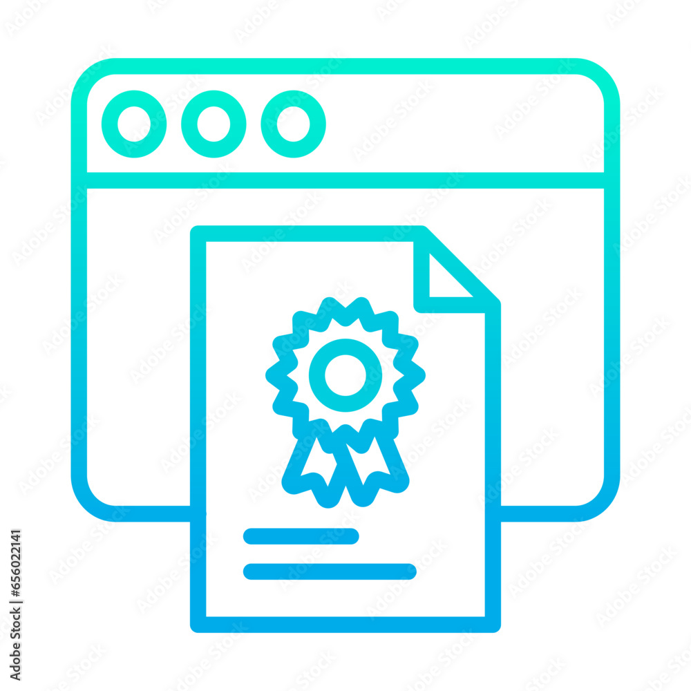 Outline gradient Web Certificate icon Outline gradient Web Certificate icon