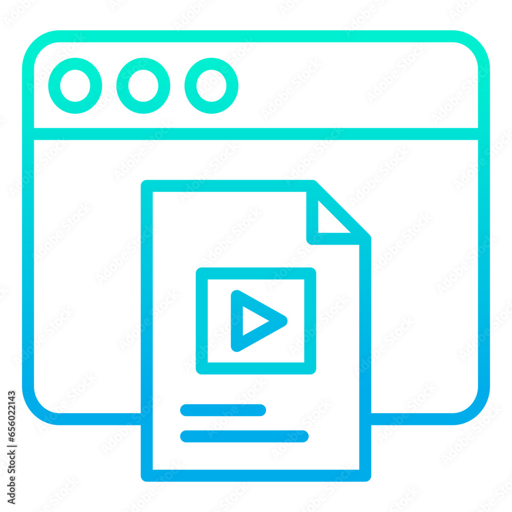 Outline gradient Web Courses icon