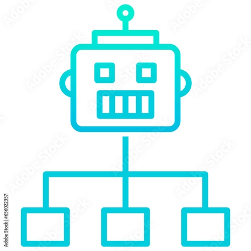 Outline gradient bot Flow icon
