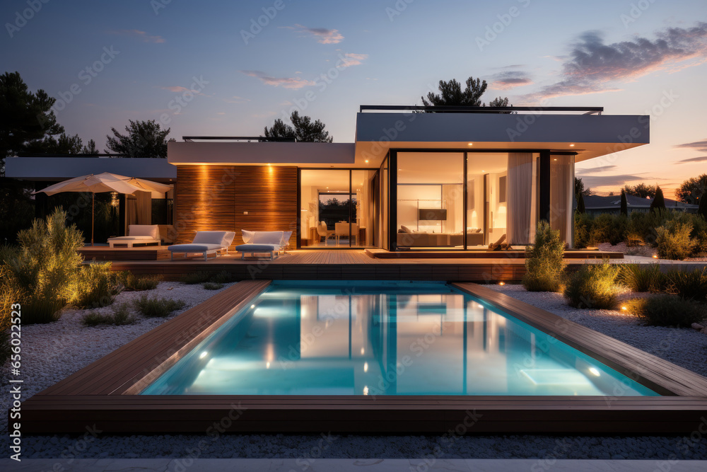 Fototapeta premium Minimalist cubic house exterior