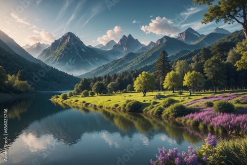 Scenic and Beautiful Nature Landscape © Ai Art Vision