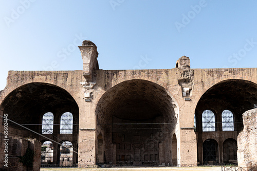 Basilica of Constantine and Maxentius in Roman Forum or Foro Romano, Rome, Italy photo