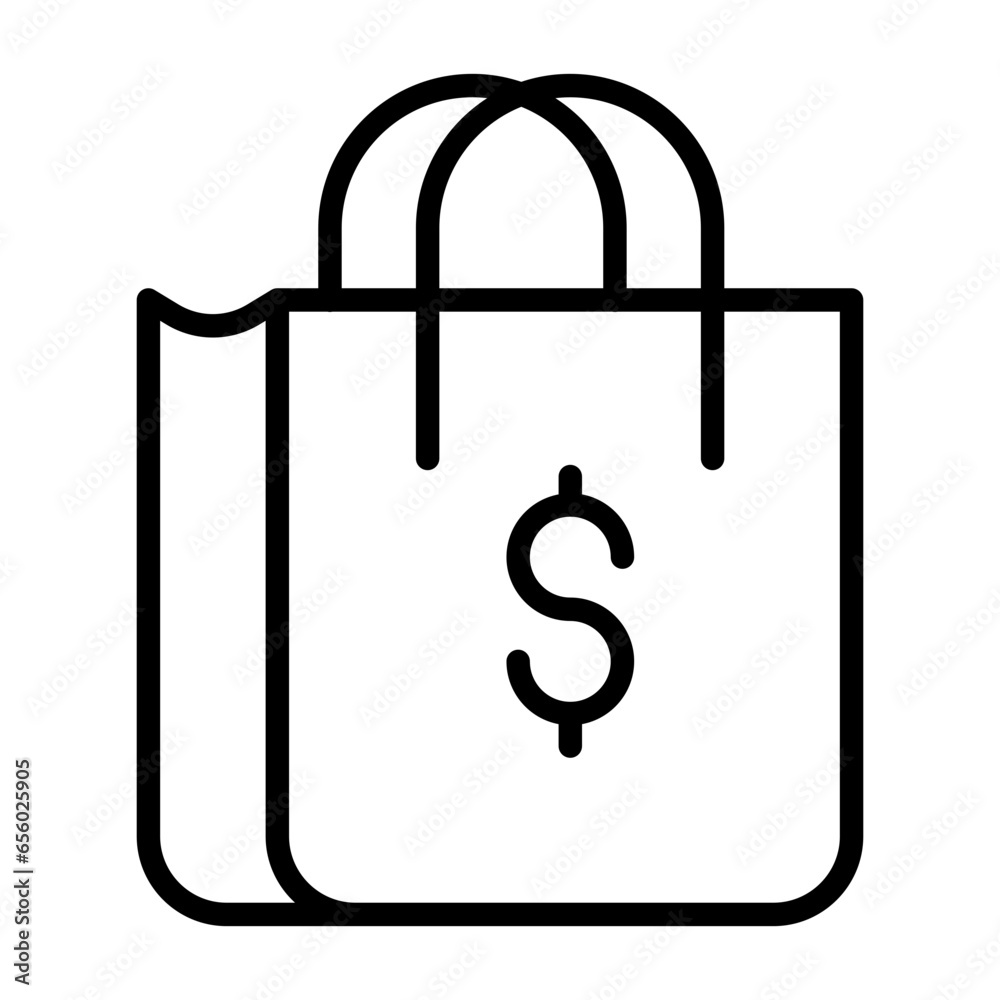Outline Dollar Bag icon Outline Dollar Bag icon