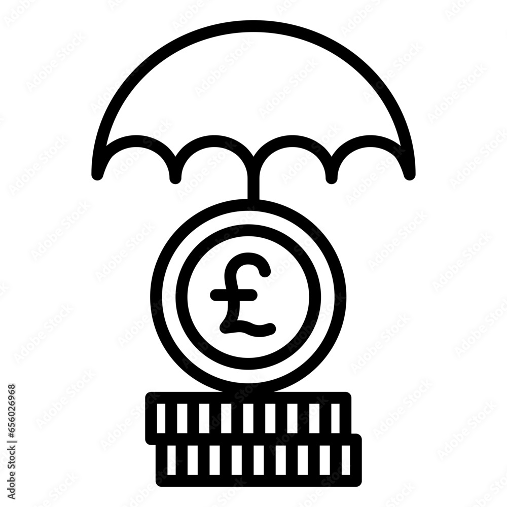 Outline Pound Umbrella icon