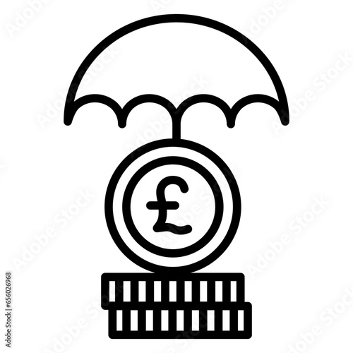 Outline Pound Umbrella icon