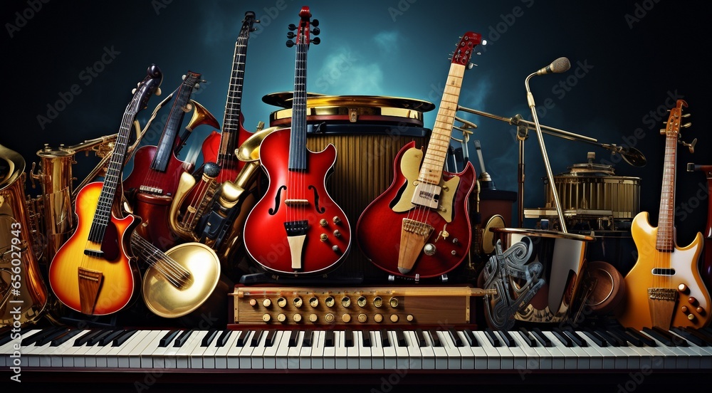 musical instruments background, musical instruments wallpaper, abstract