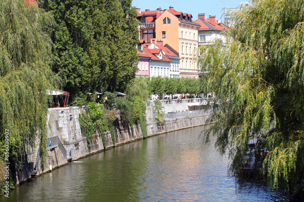 ljubljanica river in Ljubljana city capital of Slovenia in Europe