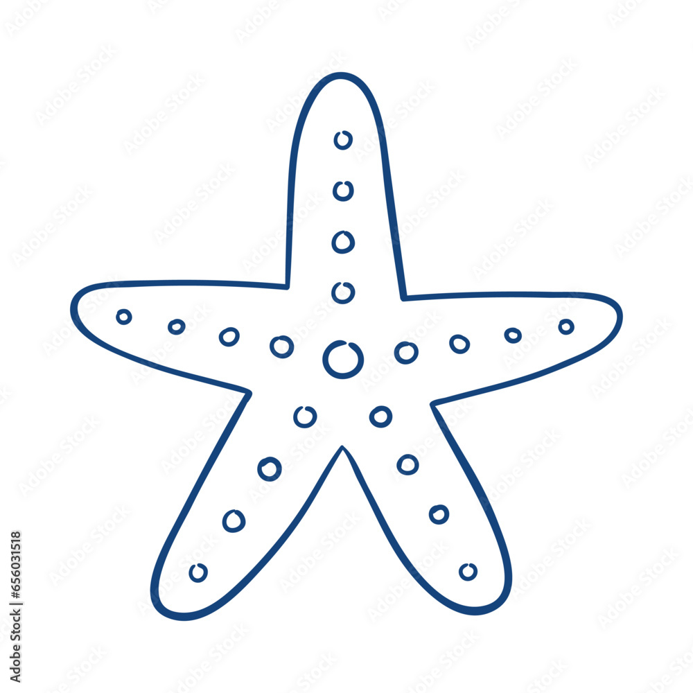 starfish. Hand drawn vector illustration starfish. Hand drawn vector illustration