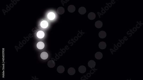 Loading Circle Video with Glow. Loading Animation on Transparent Background. Download Progress, Preloader Animation Web Design Template. Seamless Loop Animation 4K with Alpha Channel