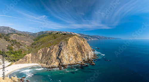 drone view of Pfeiffer Beach, California  photo