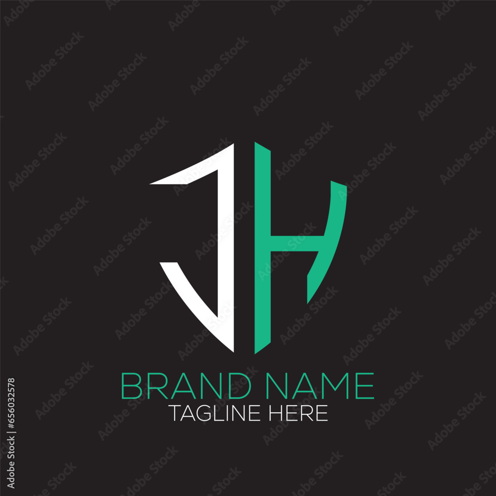JH letter logo creative design with vector graphic, JH simple and modern logo design.JH unique abstract letter logo design.backround with black.