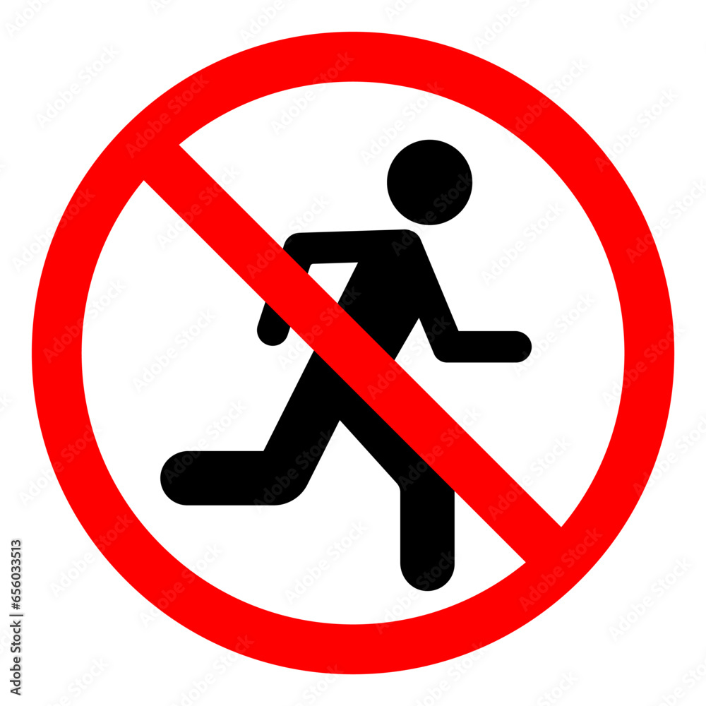 No Running Symbol Sign ,Vector Illustration, Isolate On White Background Label. EPS10 No Running Symbol Sign ,Vector Illustration, Isolate On White Background Label. EPS10