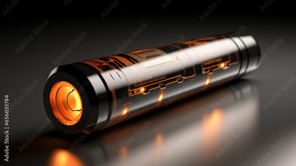 futuristic 3d rendering of rechargeable lithium ion battery cell. generative AI futuristic 3d rendering of rechargeable lithium ion battery cell. generative AI